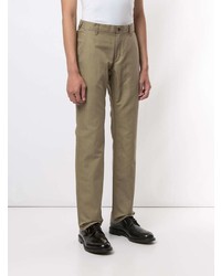 Pantalon chino à rayures verticales marron clair D'urban