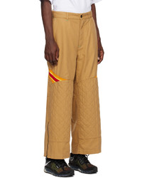 Pantalon chino à rayures verticales marron clair Incotex Red x FACETASM