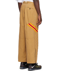 Pantalon chino à rayures verticales marron clair Incotex Red x FACETASM