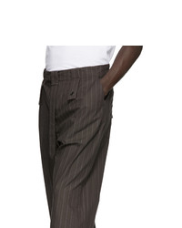 Pantalon chino à rayures verticales marron foncé Craig Green