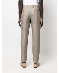 Pantalon chino à rayures verticales marron Lardini