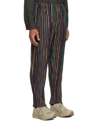 Pantalon chino à rayures verticales multicolore Homme Plissé Issey Miyake