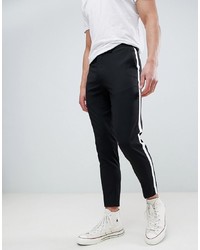 Pantalon chino à rayures verticales noir et blanc Burton Menswear