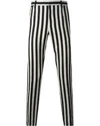 Pantalon chino à rayures verticales noir et blanc Dolce & Gabbana