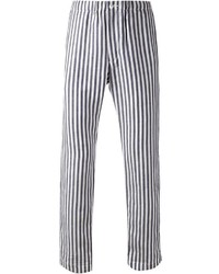 Pantalon chino à rayures verticales noir et blanc United Arrows