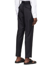 Pantalon chino à rayures verticales noir Officine Generale