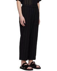 Pantalon chino à rayures verticales noir Attachment
