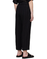 Pantalon chino à rayures verticales noir Attachment