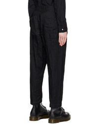 Pantalon chino à rayures verticales noir Comme des Garcons Homme Deux