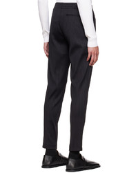 Pantalon chino à rayures verticales noir Louis Gabriel Nouchi