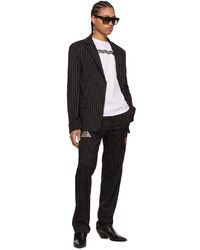 Pantalon chino à rayures verticales noir Just Cavalli