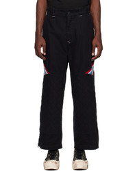 Pantalon chino à rayures verticales noir Incotex Red x FACETASM