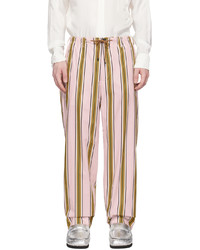 Pantalon chino à rayures verticales rose