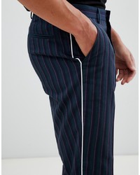 Pantalon chino à rayures verticales vert foncé ASOS DESIGN