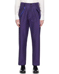 Pantalon chino à rayures verticales violet