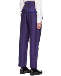 Pantalon chino à rayures verticales violet Sulvam