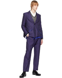 Pantalon chino à rayures verticales violet Sulvam
