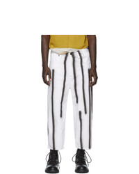 Pantalon chino blanc et noir Eckhaus Latta