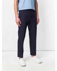 Pantalon chino bleu marine Prada