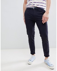 Pantalon chino bleu marine Pull&Bear