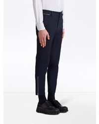 Pantalon chino bleu marine Prada