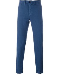 Pantalon chino bleu Massimo Alba