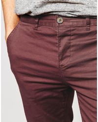 Pantalon chino bordeaux Asos