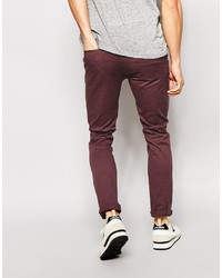 Pantalon chino bordeaux Asos