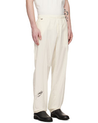 Pantalon chino brodé beige Undercover