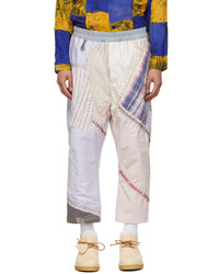 Pantalon chino brodé blanc