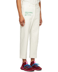 Pantalon chino brodé blanc SSENSE WORKS