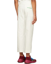 Pantalon chino brodé blanc SSENSE WORKS