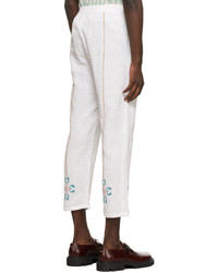 Pantalon chino brodé blanc HARAGO