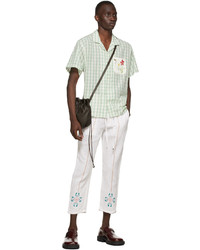 Pantalon chino brodé blanc HARAGO