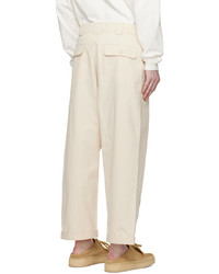 Pantalon chino brodé blanc Adish