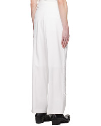 Pantalon chino brodé blanc Feng Chen Wang