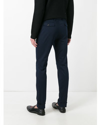 Pantalon chino brodé bleu marine Gucci