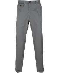 Pantalon chino brodé gris Dolce & Gabbana