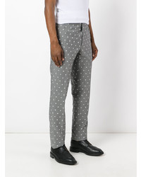 Pantalon chino brodé gris Thom Browne