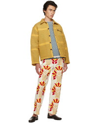 Pantalon chino brodé multicolore Bode