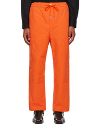 Pantalon chino brodé orange