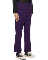 Pantalon chino brodé violet Needles