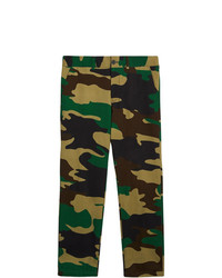 Pantalon chino camouflage vert foncé Burberry