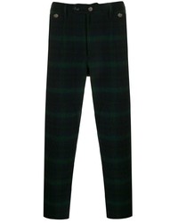 Pantalon chino écossais bleu marine et vert Woolrich