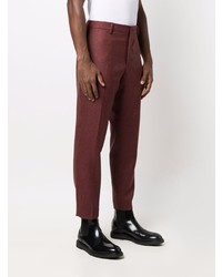 Pantalon chino écossais bordeaux Pt05