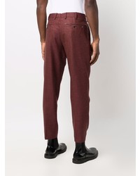 Pantalon chino écossais bordeaux Pt05