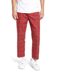 Pantalon chino écossais rouge