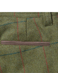 Pantalon chino écossais vert foncé