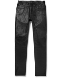 Pantalon chino en cuir noir Acne Studios