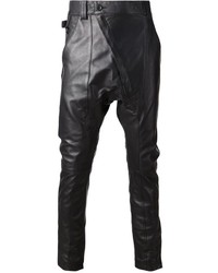 Pantalon chino en cuir noir Alexandre Plokhov